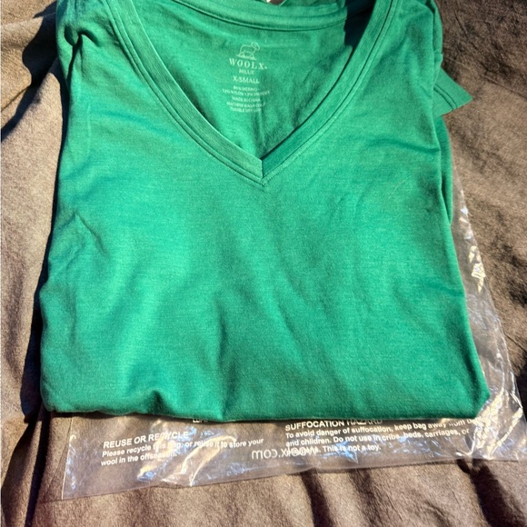 WoolX Shady Green Millie long sleeved shirt XS - Picture 2 of 6